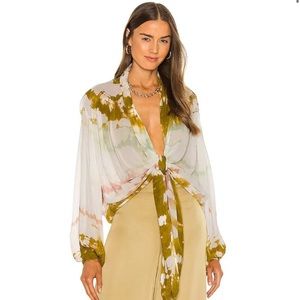 Young Fabulous & Broke Carmen Top in Willowgreen Geode Wash